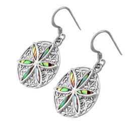 Lorein stříbrné náušnice květ s perletí paua 5,5g