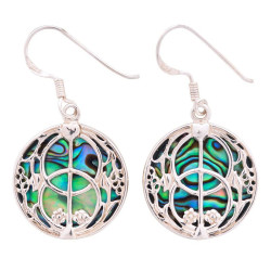 Lorein stříbrné náušnice Chalice Well s perletí paua 6,9 g