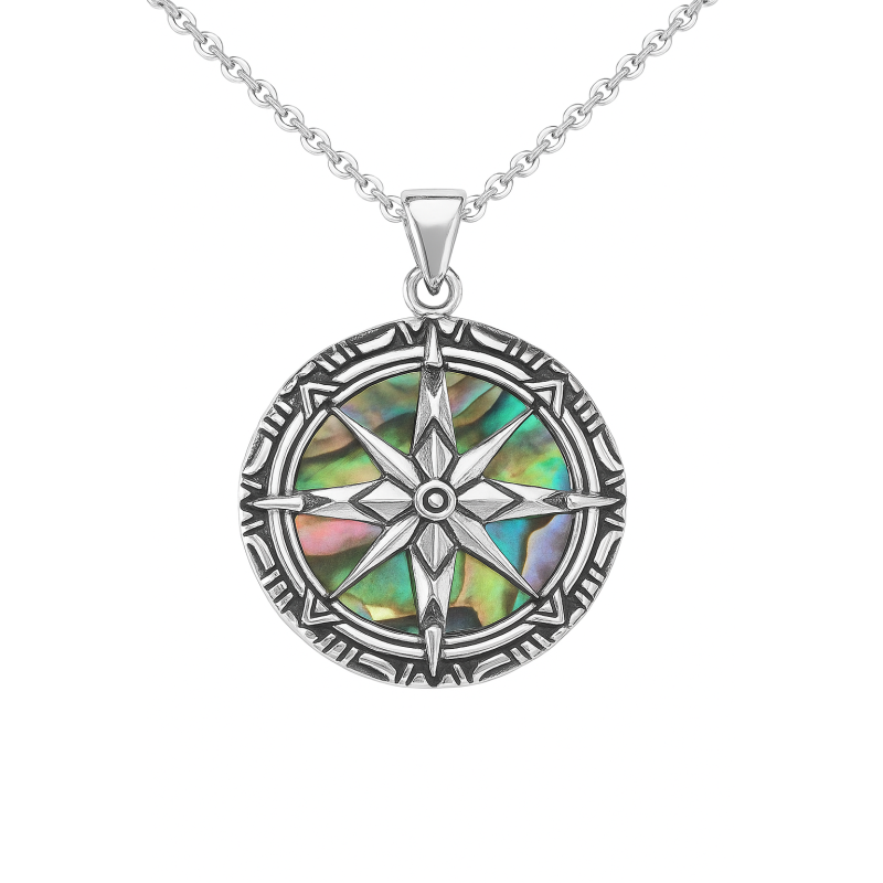 Lorein stříbrný přívěšek Compass s perletí paua 9,1g