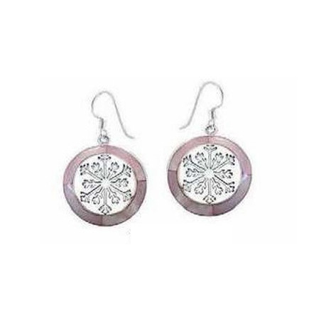 Lorein stříbrné náušnice s perletí Flake 6,4g