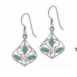 Lorein stříbrné náušnice Stone perleť paua 3,5g