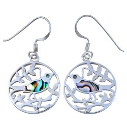 Lorein Stříbrné náušnice Birdie perleť paua 4,4g